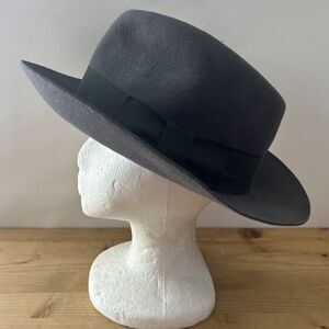 Designer Collection Untouchables Fedora Charcoal Grey Wool Felt Hat Retro Sz L